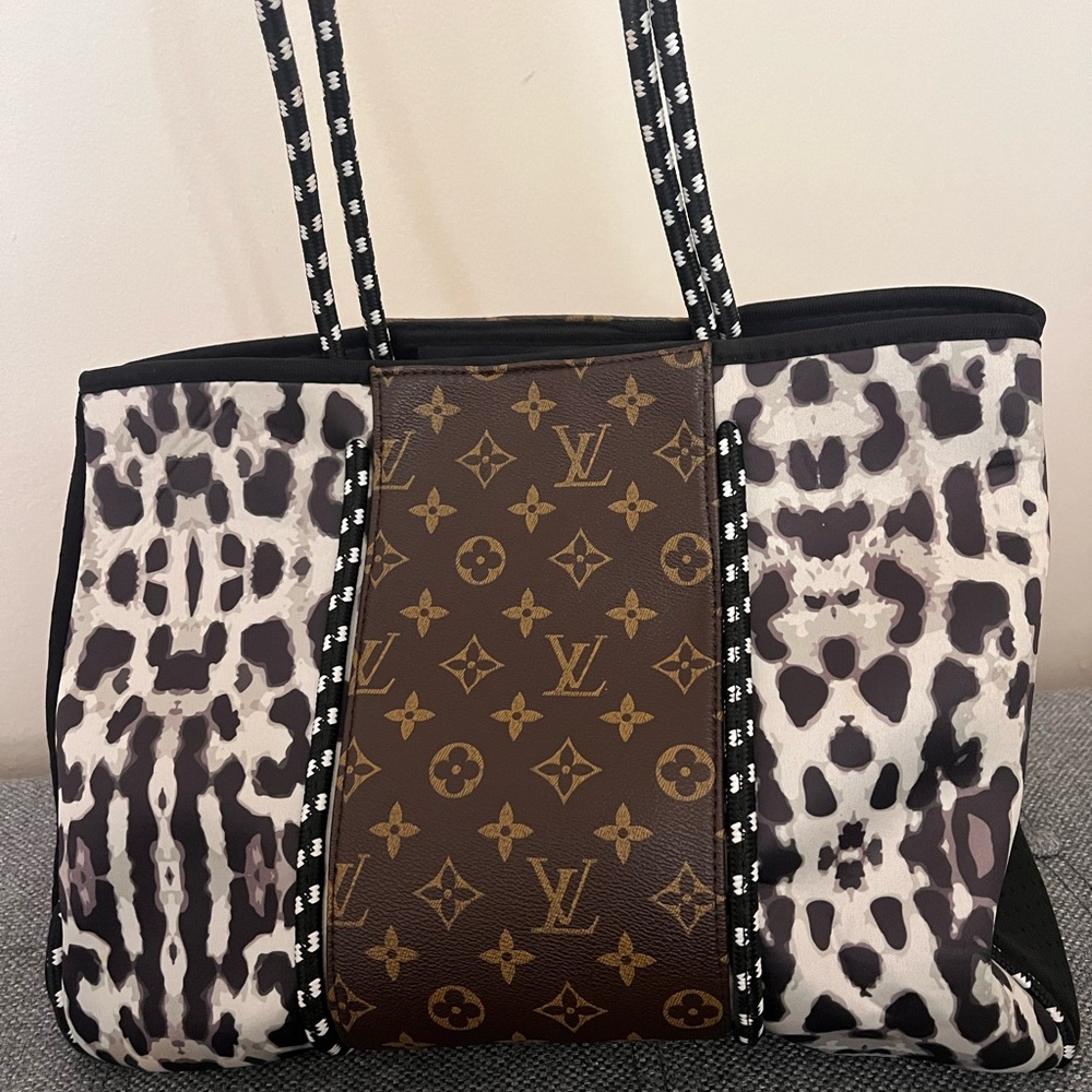 Elegant Brown and Black Animal Print Tote